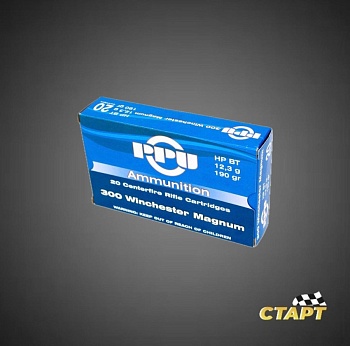 Патрон 300 Win Mag PPU HPBT 12,3 гр